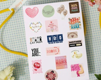 Mother's Day Sticker Bundle | Cute Printable Mom Stickers | Aesthetic Mother's Day Labels | DIY Scrapbooking & Journaling Gift for Mom