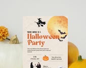 Personalized Halloween Party Invitation | Editable Spooky Invite | Custom Printable Card | Halloween Event Flyer | Digital Download