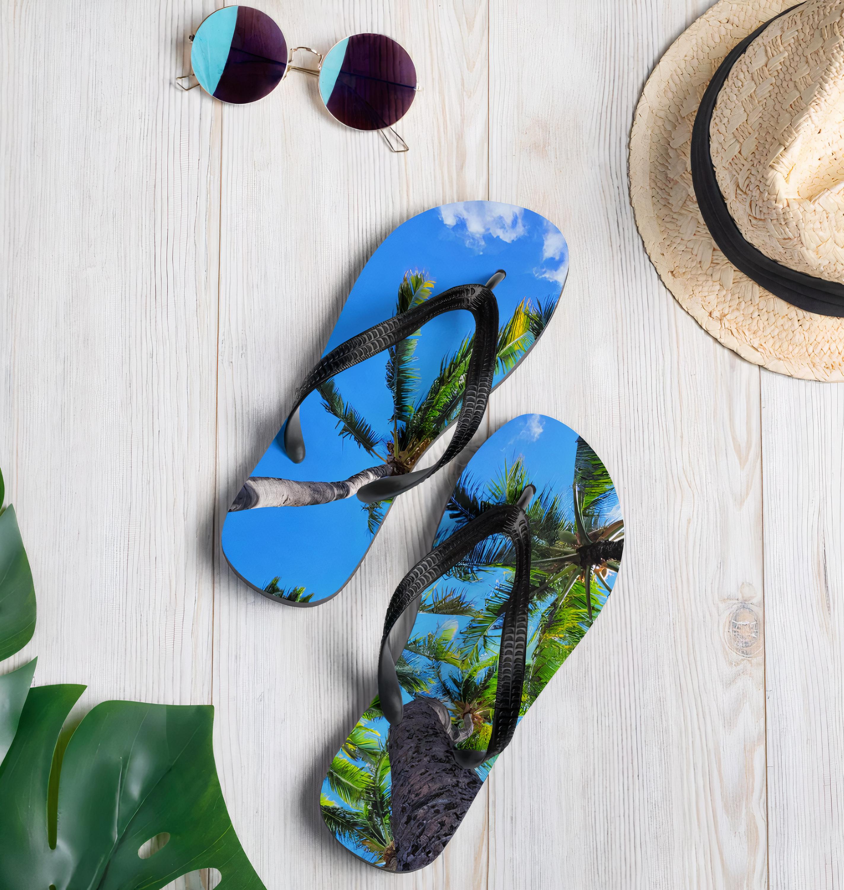 Chanclas para el verano: chanclas con palmeras tropicales