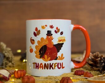 Thankful Mug, Thanksgiving Mug, Mug Gifts, Accent Mug, Coffee and Tea Mug 11oz
