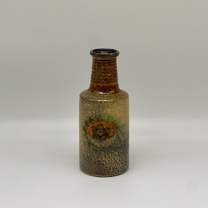 Vintage VEB Haldensleben Fat Lava Vase, Mid-Century Modern Pottery Churn Bottle