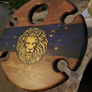 Wine Table with custom painting, Keepsake, Gift to order (holiday, birthday, anniversary) Personalized Gift, Outdoor folding wine table