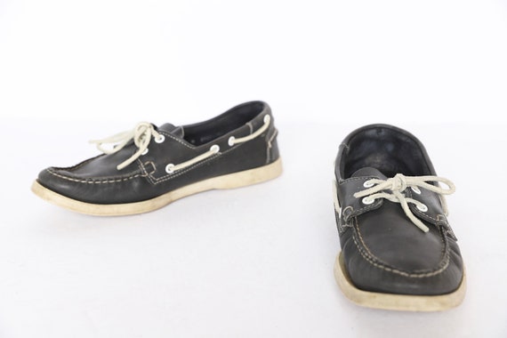 LEATHER topsider deck shoes - Etsy 