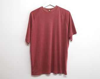 vintage HANG TEN slouchy 1970s 80s surf t-shirt maroon vintage soft single stitch authentic vintage shirt - size XL