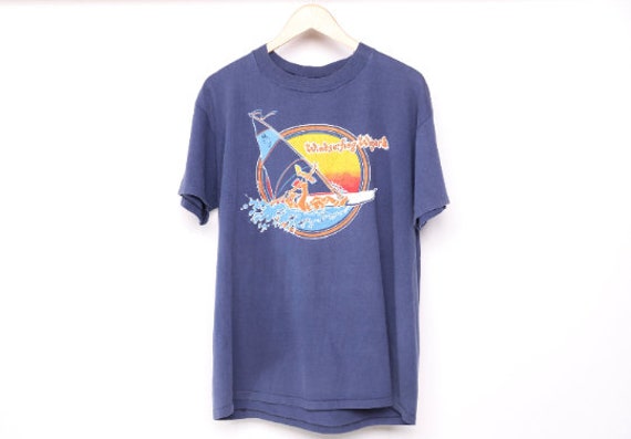 Vintage Soft BLUE Faded WINDJAMMER Wizard 1970s 80s Hanes Brand 