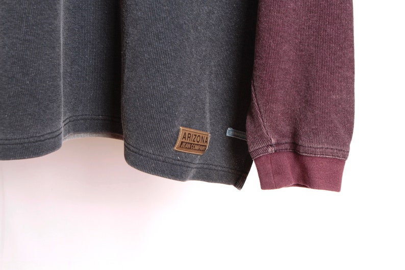 vintage long sleeve DENIM contrast collar BLOCK STRIPES cotton short sleeve polo long sleeve t-shirt