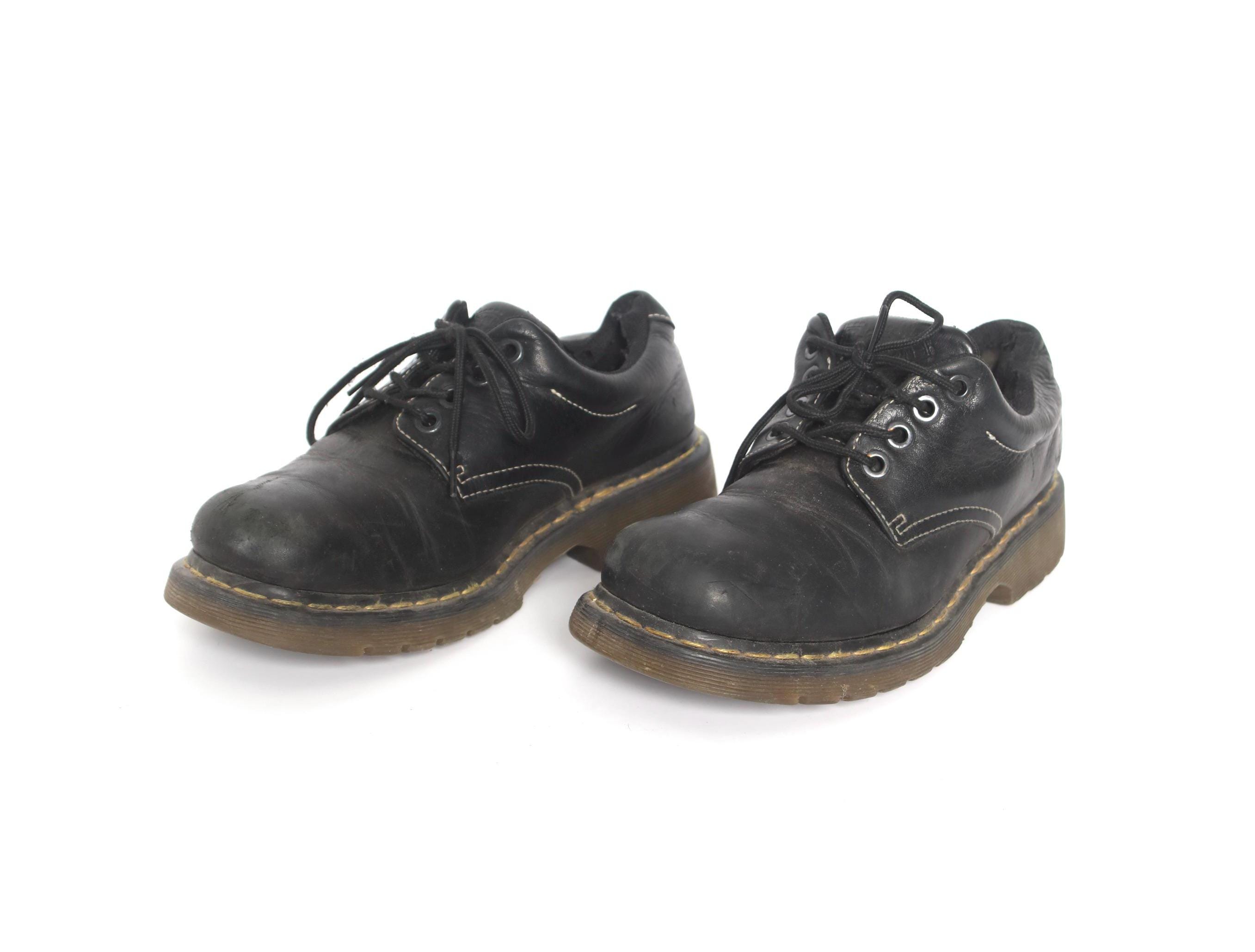 Mens Size 10 DR. MARTENS Black Leather Doc Marten Low Rise 
