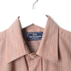 vintage STRIPED mauve pinstriped men's vintage button up size small mens shirt image 3