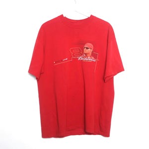 vintage BUD racing BUDWIESER vintage 90s Dale Earnhardt Jr. red 90s y2k nascar racing vintage t-shirt -- size XL -- free shipping