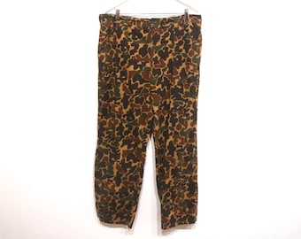vintage 90s y2k CAMO real tree jean CAMOUFLAGE distressed carhartt style men's work wear PANTS size 38 waist x 29 inseam
