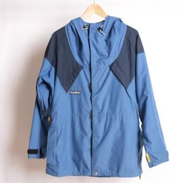 Vintage 90'S J.Crew anorak parka, size M, men's Nylon navy blue type Vintage Second Hand