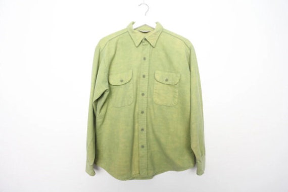vintage CHARTREUSE green/yellow 1990s grunge FLAN… - image 1