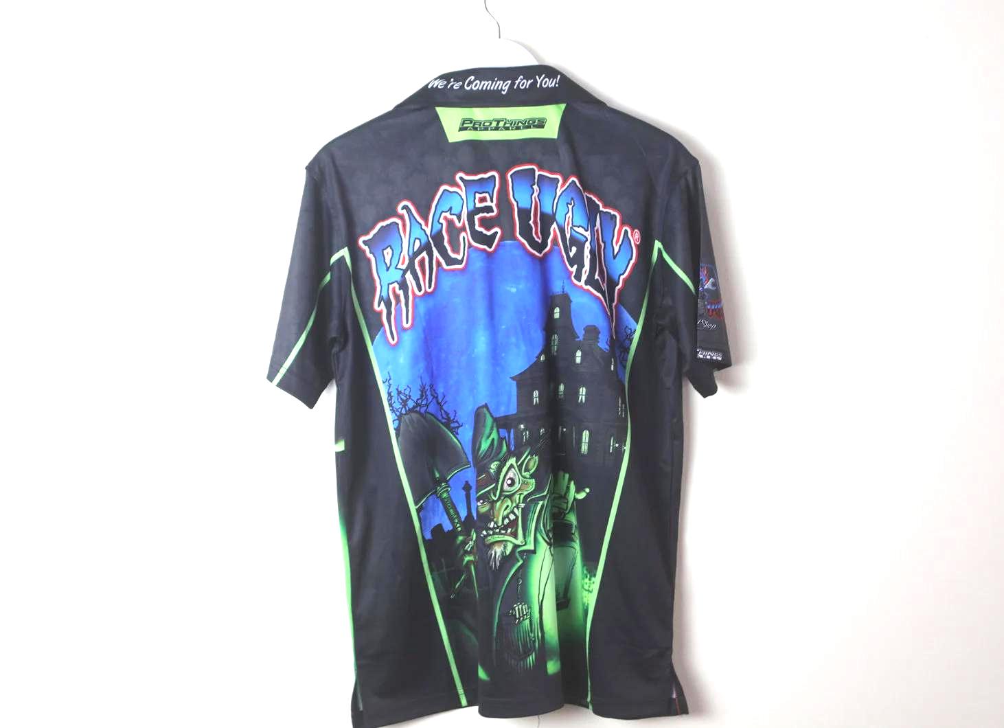 vintage RACE UGLY racing nascar 2000s racing button down shirt -- size medium -- FREE shipping U.S.A