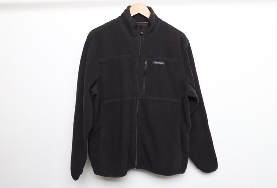 vintage TIMBERLAND y2k black basic FLEECE jacket c