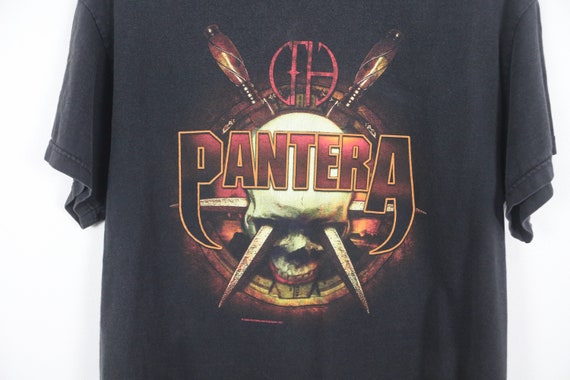 VINTAGE Pantera Big Graphic Cropped Band T-Shirt sz Large Men