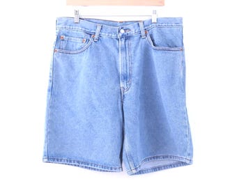 Pantaloncini di jeans vintage anni '90 y2k taglia 34 di vita -- interno gamba 9 pollici