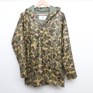 Chaqueta parka impermeable vintage Y2K para hombre, con camuflaje, color verde y marrón, interior acolchado. Talla mediana para hombre. Envío GRATIS en EE. UU.