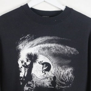 vintage black Tombstone, ARIZONA kokopelli 1990s y2k black slouchy vintage long sleeve sweatshirt -- size medium -- FREE shipping U.S.A