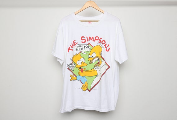 Buy Vintage 1990 Bart \u0026 Homer Simpson Boxy White THE SIMPSONS Original T- shirt -- Size Xl Online in India - Etsy