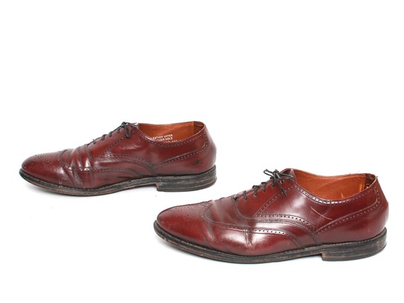mens size 10 OXFORD oxblood leather 80's WINGTIPS