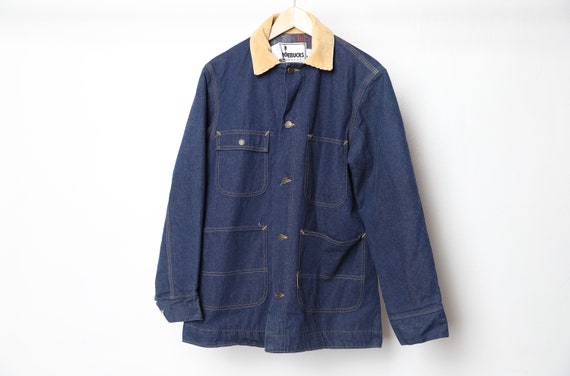 vintage denim men's CHORE jacket contrast corduroy