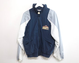 vintage DENVER NUGGETS 1990s y2k windbreaker flannel lined NBA Basketball world champs jacket -- size medium