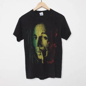 vintage BOB MARLEY blunt rasta REGGAE on the river black men&#39;s size small 90s y2k t shirt -- size small -- good condition