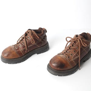 vintage 1990s grunge BROWN leather GPX brand vintage men&#39;s chunky shoes -- Men&#39;s Size 11 shoes -- FREE shipping U.S.A