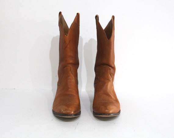 vintage BROWN Panhandle Slim brand COWBOY boots b… - image 2