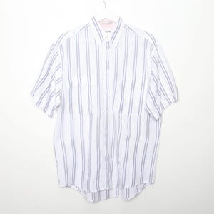 Camisa de manga corta abotonada Levi's VINTAGE de los 90, azul y blanca, a rayas, para hombre - talla MEDIANA - Envío gratis