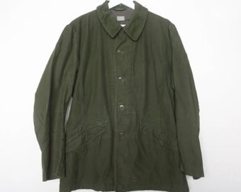 Vintage Army Green Chore Jacket - 100% Cotton - Swedish