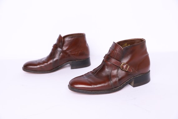 mens size 8.5 vintage BROWN leather WESTERN chelse