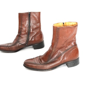 Mens Vintage Side Zip Boots - Etsy