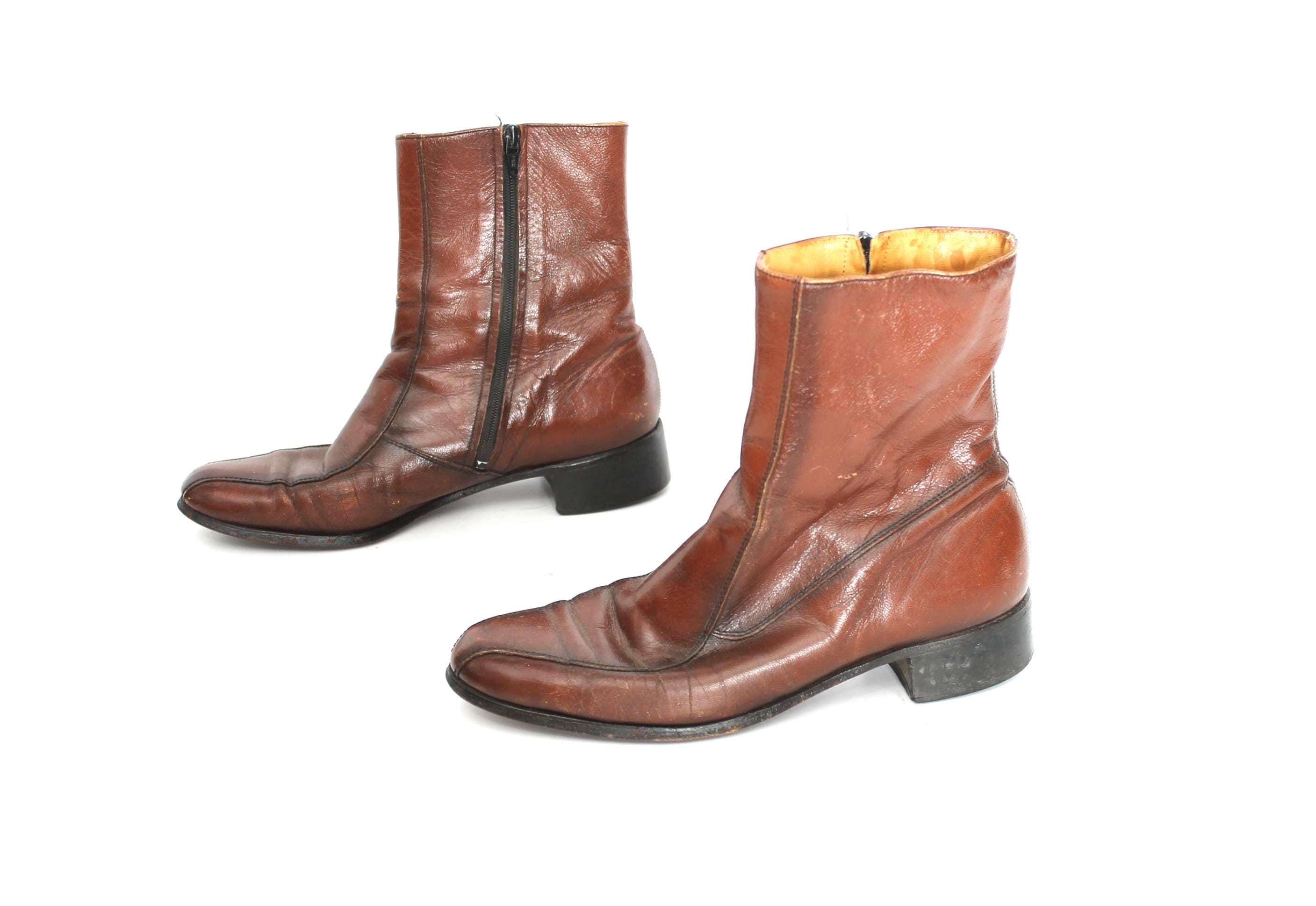 Mens Vintage Side Zip Boots - Etsy Canada