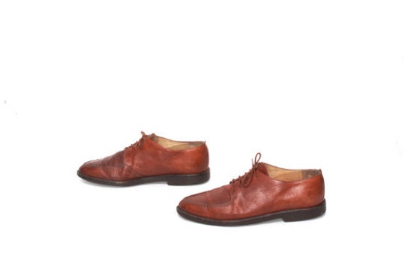 mens size 11.5 OXFORD brown leather 80's WINGTIPS