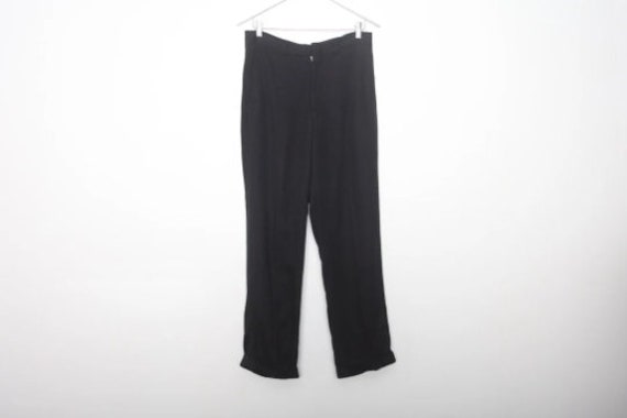 【60s〜】 vintage wide slacks usa black Vintage Mid-century Men's Black Flat Wide Leg SLACKS Pants