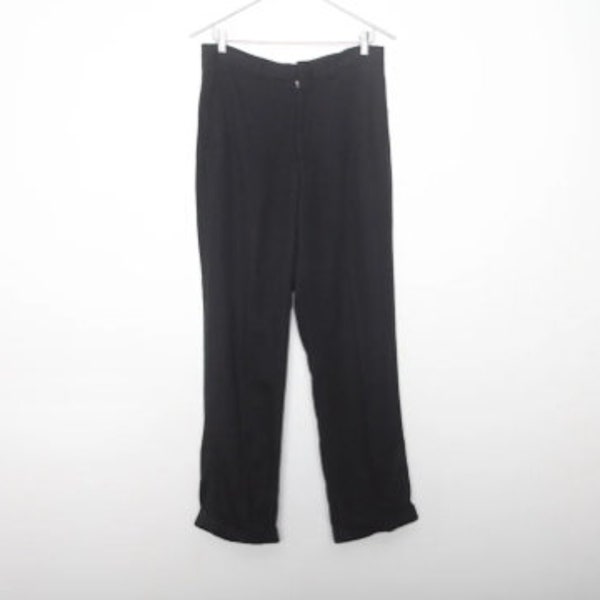 vintage MID-century men's black flat wide leg SLACKS pants 1960s men's pants - size 30x30