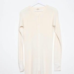 vintage mcm CREAM full body style THERMAL long john&#39;s 1960s grunge long sleeve -- size Tall 40 - FREE shipping U.S.A