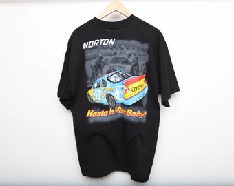 vintage RICHARD PETTY norton CHEERIOS hasta la vista baby 1990s y2k nascar racing black oversize vintage t-shirt