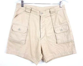 50s USAF 米軍実物 SHORTS MEN’S COTTON KHAKI 1940s US ARMY Khaki Cotton Twill Shorts / Trunks | Size 23