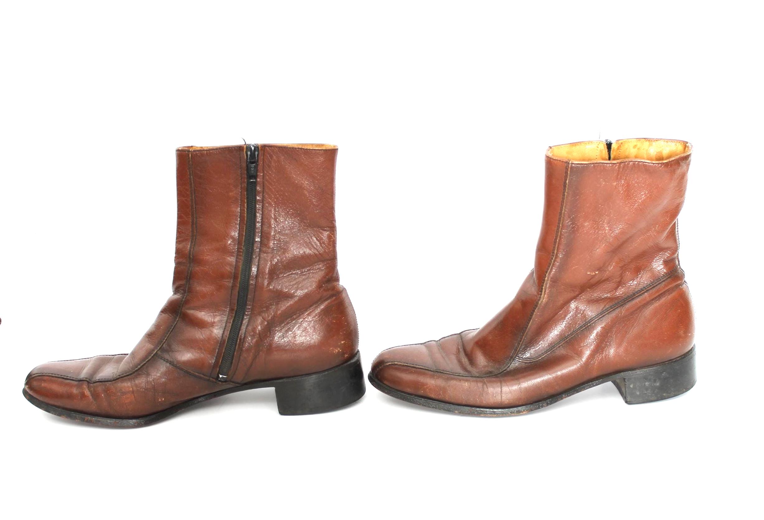 Vintage Brown Pebbled Leather Beatle Boot Men Sz 7 Indiana Elite Made In England Vintage MEN main image 3