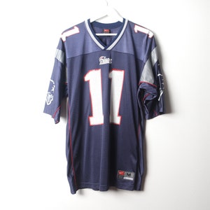 vintage NEW England PATRIOTS 1990s nfl football DREW Bledsoe era vintage nike brand jersey -- size medium