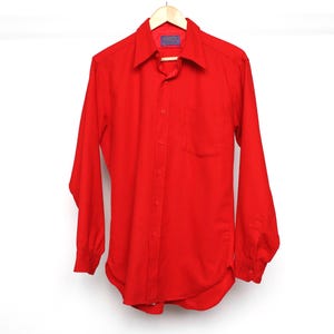 Camisa de franela roja con botones estilo años 60 de PENDLETON Twin Peaks - Talla M para hombre - Fabricada en EE. UU. - Envío gratuito a EE. UU.