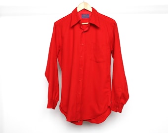 Camisa de franela roja con botones estilo años 60 de PENDLETON Twin Peaks - Talla M para hombre - Fabricada en EE. UU. - Envío gratuito a EE. UU.
