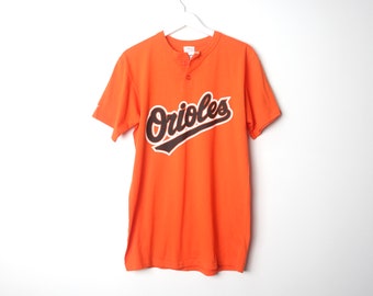vintage BALTIMORE Orioles baseball 1980s henley jersey style shirt - size small/medium #7 Billy Ripken FREE shipping U.S.A