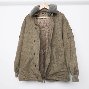 AVIATOR men's mid century hooded PARKA fur hood jacket olive green size medium/large winter jacket -- ships for FREE in the U.S.A.