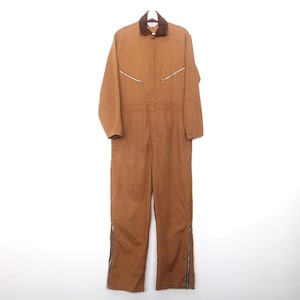 vintage Carhartt style WALLS brand work wear vintage contrast CORDUROY collar jumpsuit coverall overalls - Size Medium/Large - FREE shipping