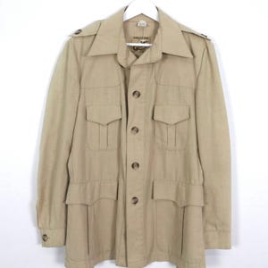 vintage MID-Century tan SAFARI trench vintage men&#39;s overcoat - Size Small -- Free shipping U.S.A