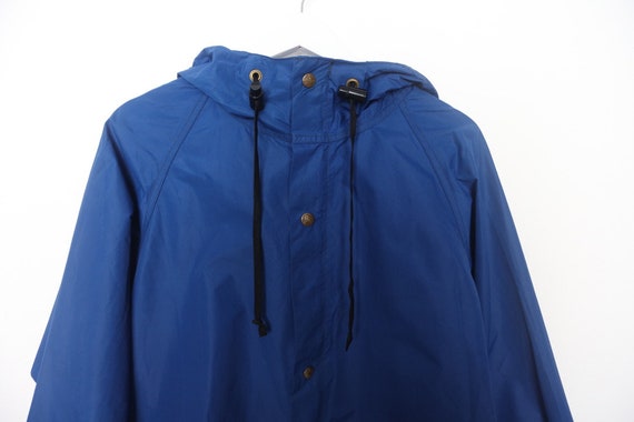 vintage 1980s REI brand BLUE rain slicker jacket … - image 2