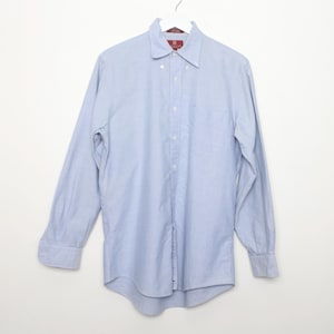 vintage jaren 1980 90s CHAMBRAY nordstrom merk blauw Oxford vintage button-down shirt -- maat large/xl -- Gratis verzending VS